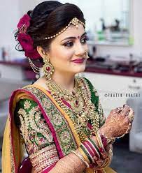 Pin By Miittal Chhaudhary On Lovely Looks Indian Bridal Hairstyles Indian Bridal Bridal Hairstyle Indian Wedding