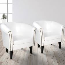 Blanc + 1 couleur : Fauteuil Relaxation De Salon En Simili Cuir Blanc Cdiscount