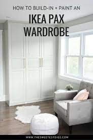They have painted it khaki to fit in with the surroundings and added some brass. Get A Stunning Closet With This Ikea Pax Hack Ikea Pax Wardrobe Build A Closet Ikea Pax