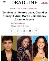 In 2019, she was cast on disney's zombies 2 as wyatt. Disney Zombies 3 On Twitter A Year Ago Chandler Kinney Pearce Joza And Ariel Martin Were Officially Confirmed As Werewolves In Zombies 2
