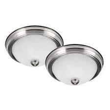 Find flush mount lighting in a variety of styles, finishes & shade options. 2 Pack Brushed Nickel Flush Mount Ceiling Light Fixture 11 Inch Frosted Glass Shade Walmart Com Walmart Com
