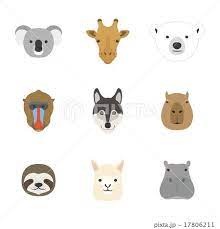 動物の顔 セット 動物 顔 イラスト 動物
