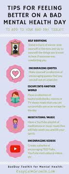 Some Tips For A Bad Mental Health Day From Keep Calm Grow On Read The Article Bad Day Toolkit Mentalhealth Mentalhealthawareness Kesehatan Mental