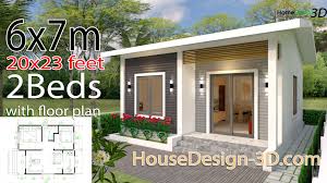 Hip roof design on steel trusses makes this house strong when it comes to wind or typhoon. House Design 3d 6x7 Meter 20x23 Feet 2 Bedrooms Gable Roof House Design 3d