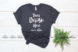Download Dark Grey Heather Bella Canvas 3001 T Shirt Mockup 210287 Mockups Design Bundles