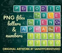 Science Alphabet Periodic Table Letters 90 Letters Etsy Digital Paper Digi Stamps Make Your Own Card