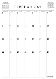 Are you looking for a printable calendar? TlaciteÄ¾ny Prazdny Kalendar A4 A5 A A3 Pdf A Png Februar 2021 7calendar Com Calendar Printables Printable Calendar Template Blank Monthly Calendar Template