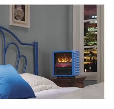Small Electric Heater Portable Heaters For Home Office Rooms Fireplace Blue Cube Fake Fireplace Portable Fireplace Space Heater