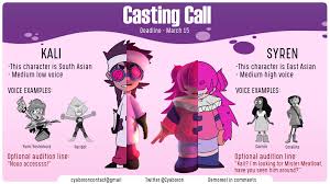 Cyaboron 🎃PROJECT PARASOMNIA 🎃 on X: 🔮CASTING CALL🔮 Im looking for  VAs to voice Kali and Syren for my student thesis film! This is an UNPAID  position, but Id love to keep