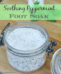Diy Peppermint Foot Soak Homemade Foot Soaks Foot Soak Foot Soak Recipe