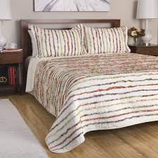 It does not even cover the side of the mattress. Greenland Home 3 Piece Quilt Set With Floral Ruffles 100 Cotton Comfort For Bedding King White With Vertical Stripes Beautiful Vintage French Country Bedding Set Buy Online In Angola At Angola Desertcart Com Productid