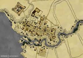 Coastal Desert Town Revisited Fantasy Maps On Patreon Fantasy City Map Fantasy Map Fantasy World Map