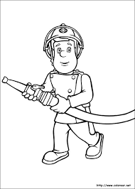 Sam El Bombero Para Colorear