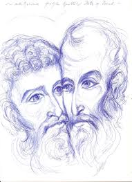 Sfantul petru a cerut sa fie rastignit cu capul in. Imbratisarea Sfintilor Apostoli Petru Si Pavel Albastru De