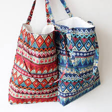 Fermeture du sac par cordon de resserrage. 1pc Style Ethnique Coton Tissu Reutilisable Sac A Provisions Femmes Toile Sac A Bandouliere Femmes Plage Sacs A Main Sacs A Provisions Aliexpress