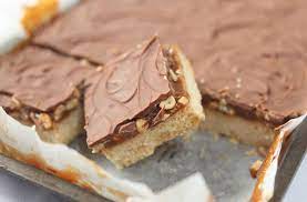 Chocolate Toffee And Peanut Squares Recipe Tray Bake Recipes Tray Bakes Peanut Squares Recipe