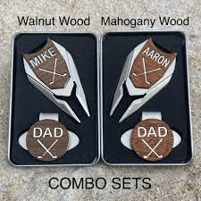 Personalized Wood Golf Ball Marker Divot Tool Set Golf Gift For Men Woodulike Ball Markers Golf Ball Markers Golf Gifts For Men