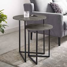 Gray Nesting V Leg Accent Tables Set Of 2 From Kirkland S Nesting End Tables Side Table Furniture