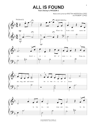 Top disney chords sheet music the outstanding can you feel the love tonight (from the lion king), (easy) for piano solo by elton john. All Is Found From Disney S Frozen 2 Big Note Piano Sheet Music