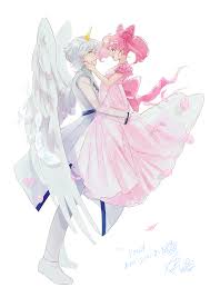 The fabric of her skirt is also the samecolour. Adorable Art Of Winged Helios Holding Chibiusa Sailormoon