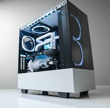Black And White Pc Build Rgb Nzxt H500 Build Nzxt H500 Build In 2020 Pc Tower Gaming Pc Custom Pc