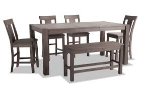Summit 42 X 78 Gray 6 Piece Counter Set With Storage Bench Counter Set Counter Table Set Storage Bench
