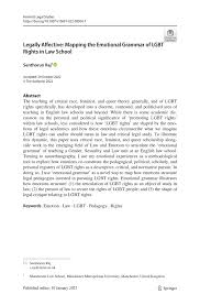 PDF) Legally Affective: Mapping the Emotional Grammar of LGBT Rights in Law  School