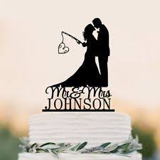 Mr And Mrs Personalized Wedding Cake Topper Hooked Love Fishing Couple Dec Fishing Wedding Cake Toppers Personalized Wedding Cake Toppers Fishing Wedding Cakes