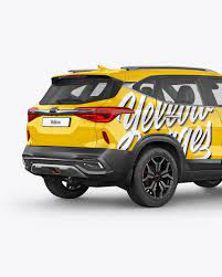Download Crossover Suv Mockup Back Half Side View In Vehicle Mockups On Yellow Images Object Mockups