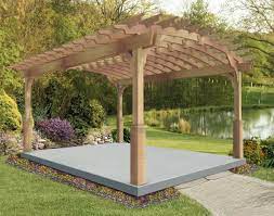 Red Cedar Arched Free Standing Pergolas Pergolas By Style Gazebocreations Com