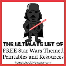 The Ultimate List Of Free Star Wars Themed Printables And Resources Homeschool Giveaways Star Wars Baby Shower Star Wars Theme Star Wars Classroom