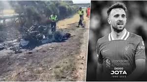 Shocking footage emerges from Diogo Jota's accident, car completely burned  - Telegraph - Telegraph