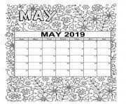 Download and print this free adult coloring calendar with 12 coloring book style coloring pages. May Coloring Calendar Coloring Pages Printable