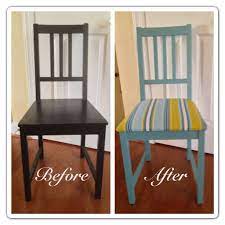 ikea chair before and after coat of paint cushion batting and fabric stapled underneath the seat furniture restoration furniture home decor