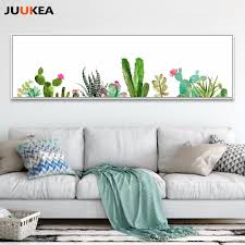 Exclusive Original Nordic Watercolor Cactus Succulents Plants Canvas Print Art Home Decor P Living Room Canvas Painting Living Room Paint Home Decor Paintings