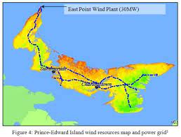 Prince edward island map, satellie view. Prince Edward Island Wind Resources Map And Power Grid Newgeography Com