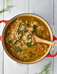 (it will seem like the tiniest bit of rice, but it will absorb the liquid and expand a lot!) stir in the lemon juice and parsley. Chicken And Brown Rice Soup Recipe The Dizzy Cook