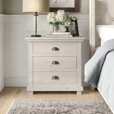 With straight legs and two ample drawers. Farmhouse Rustic White Nightstands Birch Lane