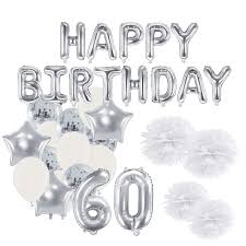 Wir haben zu diesem freudigen anlass 66 sprüche und 6 mustertexte für dich zusammengestellt. Deko Set 60 Geburtstag Silber