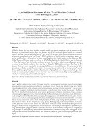 Maybe you would like to learn more about one of these? Pdf Arah Kebijakan Kesehatan Mental Tren Global Dan Nasional Serta Tantangan Aktual