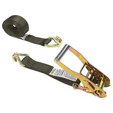 Insert loose end of strap into mandrel of the ratchet. 2 X 12 Olive Ratchet Strap W Double J Hook