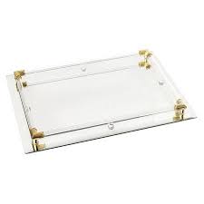 Jay Mirror And Glass Vanity Tray Gold Corner Accents Walmart Com Vanity Tray Glass Vanity Mirror Vanity Tray
