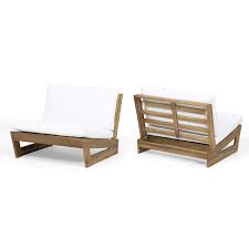 Amazon Com Great Deal Furniture Emma Outdoor Acacia Wood Club Chairs With Cushions Set Of 2 Patio Furniture Deals Lounge Chair Outdoor Outdoor Patio Chairs