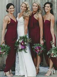 Pretty Mismatched Burgundy Chiffon Long Bridesmaid Dresses Vpwg325 Bridesmaid Dresses Australia Tea Length Bridesmaid Dresses Burgundy Bridesmaid Dresses