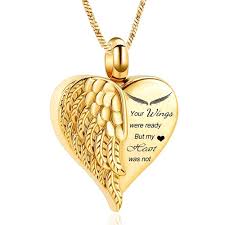 Amazon.com: KBFDWEC Your Wings were Ready,But My Heatr was Not Angel Wings  Heart Urn Necklace for Ashes Keepsake Memorial Jewelry : Everything Else