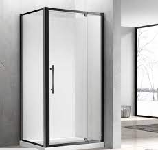 Cubo 900 X 900 Black Shower Centre Waste Black Shower Framed Shower Enclosures Framed Shower