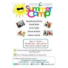 Join Aran Center For A Summercamp To Remember On July 8 To August 25 Open To Kids Aged 4 8 Years For More Info Call 043380670 August 25 Instagram Educational Activities