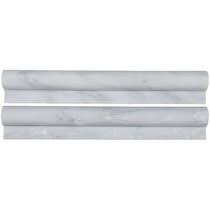 Bianco dolomite cornice molding 12 x 2 marble counter rail tile trim in white incorporates a distinctive, contemporary aesthetic enhancement into kitchens, bathrooms and more. Marble Chair Rail Wayfair