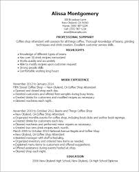 coffee shop assistant manager resume