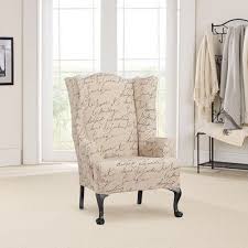 Sure Fit Pen Pal T Cushion Wingback Slipcover Wayfair In 2020 Slipcovers For Chairs Dining Chair Slipcovers Dining Room Chair Covers